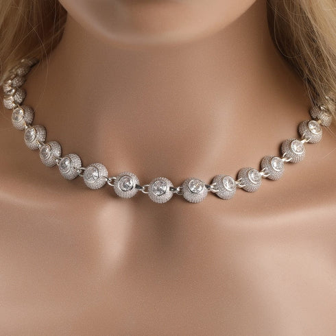 12mm Bowl Shaped Iced out Chain or Bracelet