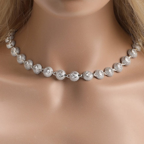 12mm Bowl Shaped Iced out Chain or Bracelet