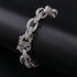 12mm Micro Pave Iced Out Rolo Chain Bracelet