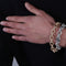 12mm Micro Pave Iced Out Rolo Chain Bracelet