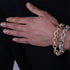 12mm Micro Pave Iced Out Rolo Chain Bracelet