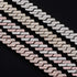 12mm Diamond Prong Cuban Chain Two Tone Rose Gold & Silver
