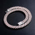 12mm Diamond Prong Cuban Chain Two Tone Rose Gold & Silver
