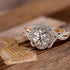 14K/18K Solid Rose Gold Flower Cut 2 CT Moissanite Engagement Ring
