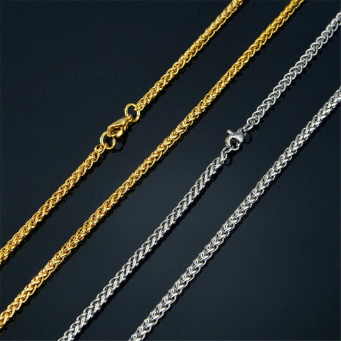 14k Gold 316L Stainless Steel Rope Chain