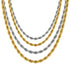 14k Gold 316L Stainless Steel Rope Chain