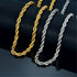 14k Gold 316L Stainless Steel Rope Chain
