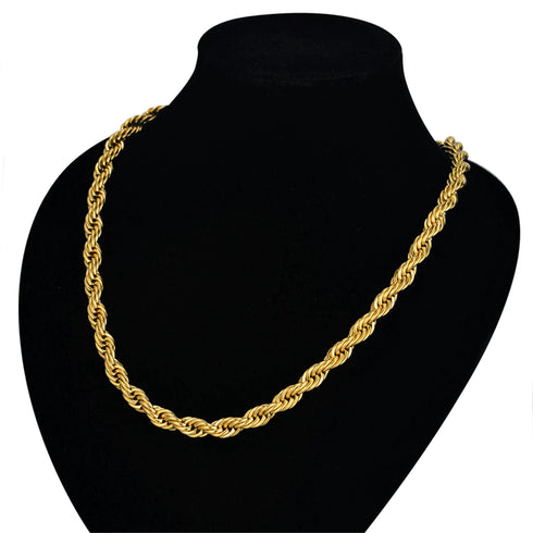 14k Gold 316L Stainless Steel Rope Chain