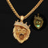 14k Gold Plated Fluorescent Lion Head Pendant Necklace