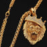 14k Gold Plated Fluorescent Lion Head Pendant Necklace
