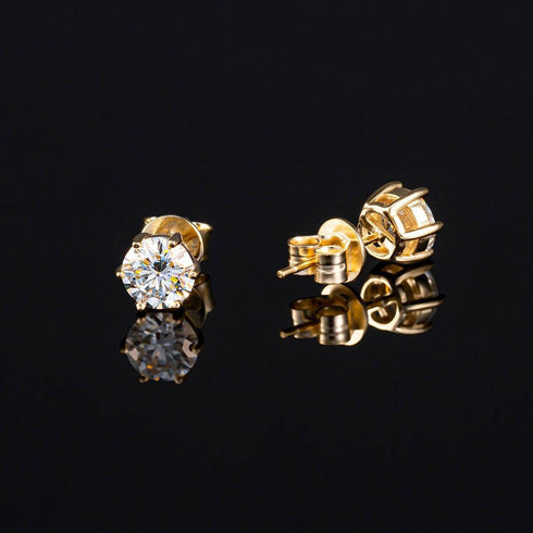925 Sterling Silver VVS 1 Carat Moissanite Stud Earrings