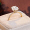 14K Yellow Gold 2.5CT Pearl Dainty Moissanite Engagement Ring