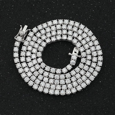 VVS Jewelry 925 Sterling Silver Moissanite Tennis Chain PASSES DIAMOND TEST US INVENTORY