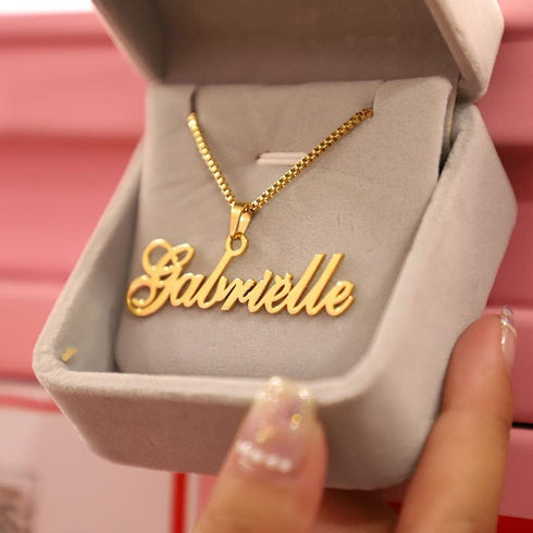 VVS Jewelry 14K Gold Custom Nameplate Choker