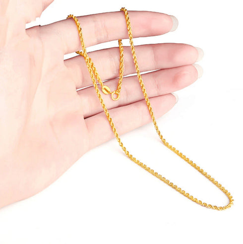 18K Solid Gold 1.7mm Rope Chain