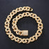 16mm Gold Infinity Prong Cuban Chain plus FREE Bracelet
