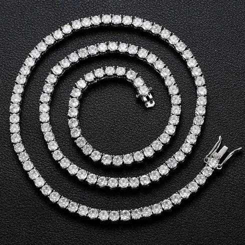 VVS Jewelry 925 Sterling Silver Moissanite Tennis Chain PASSES DIAMOND TEST US INVENTORY