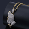 Iced Praying Hands Cross Pendant Chain