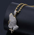 Iced Praying Hands Cross Pendant Chain