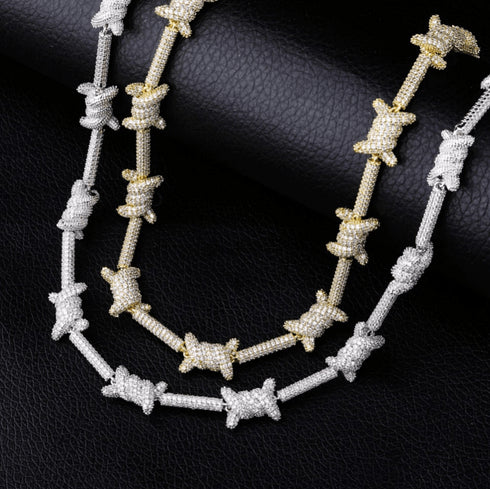 18K Gold/Silver Micro Pave Knot Cuban Chain + FREE Bracelet Bundle