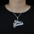 18K Gold "Stay Humble" Baguette Pendant Necklace
