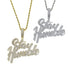 18K Gold "Stay Humble" Baguette Pendant Necklace