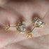 18K Solid Gold 2CT Oval Crushed Cut Moissanite Stud Earrings