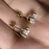 18K Solid Gold 2CT Oval Crushed Cut Moissanite Stud Earrings