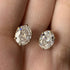 18K Solid Gold 2CT Oval Crushed Cut Moissanite Stud Earrings