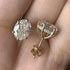 18K Solid Gold 2CT Oval Crushed Cut Moissanite Stud Earrings