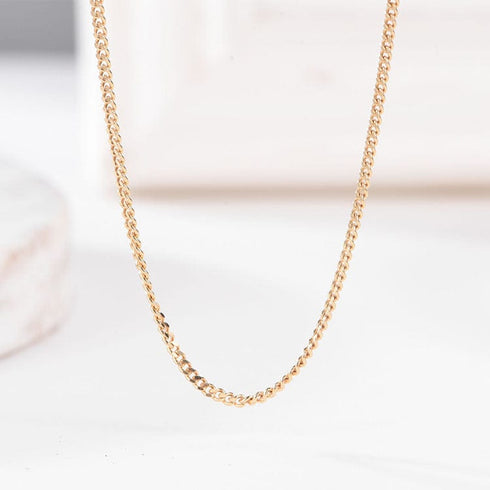 18K Solid Gold Curb Cuban Chain