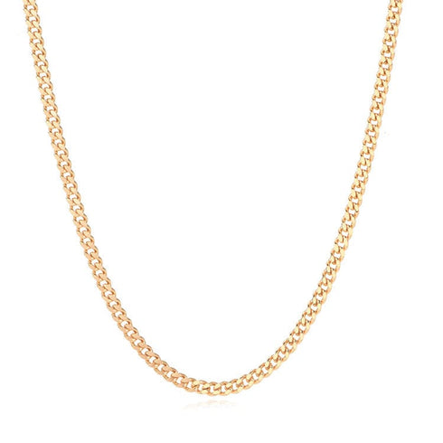 18K Solid Gold Curb Cuban Chain