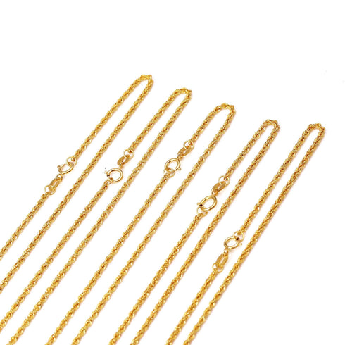 18K Solid Gold 1.7mm Rope Chain