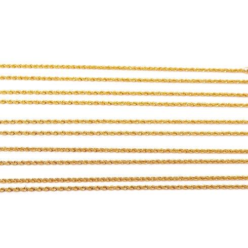 18K Solid Gold 1.7mm Rope Chain