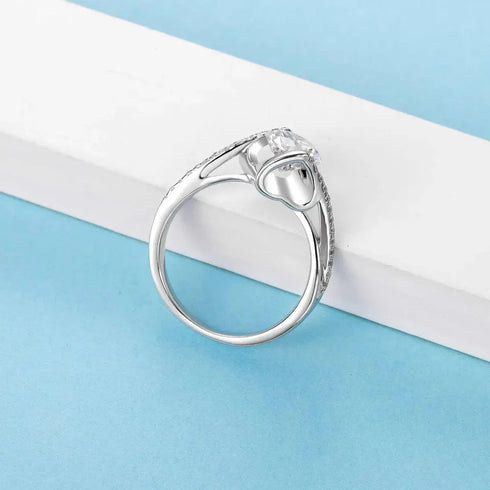1CT 6.5mm 925 Sterling Silver Moissanite Ring