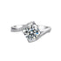 1CT 6.5mm 925 Sterling Silver Moissanite Ring
