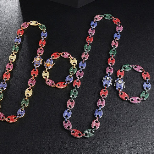 Swag Rainbow Coffee Bean Pig Nose Chain + FREE Bracelet