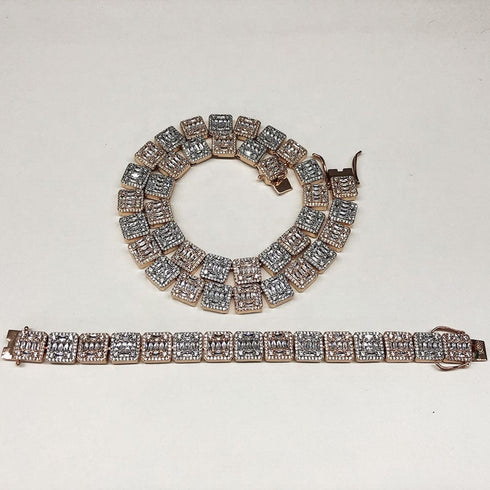 Thicc 12mm 2 tone Baguette Tennis Chain