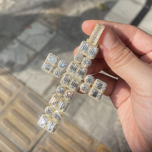 VVS Jewelry Bust Down Jesus Piece Cross Pendant