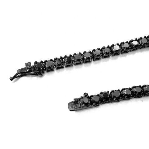 VVS Jewelry 3mm Black Moissanite Diamond Stainless Steel Tennis Chain