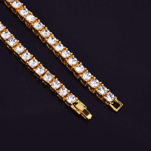 3mm 14k Gold Plated Mens Tennis Chain