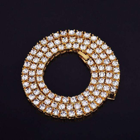 3mm 14k Gold Plated Mens Tennis Chain