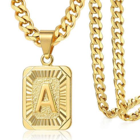 Gold Initial Pendant Necklace