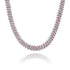 12mm Diamond Prong Cuban Chain Two Tone Rose Gold & Silver