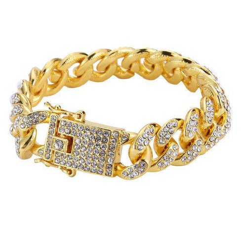 VVS Jewelry 18k Gold Plated Cuban Bracelet