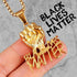 Black Lives Matter Fist Gold Pendant Necklace