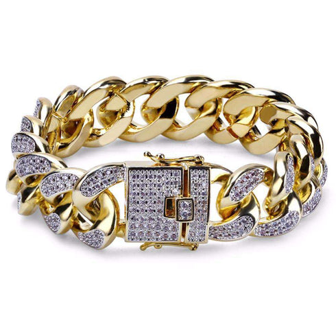 24k Gold Plated/Silver Miami Cuban Chain Bracelet