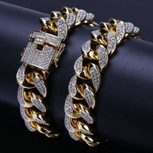 24k Gold Plated/Silver Miami Cuban Chain Bracelet