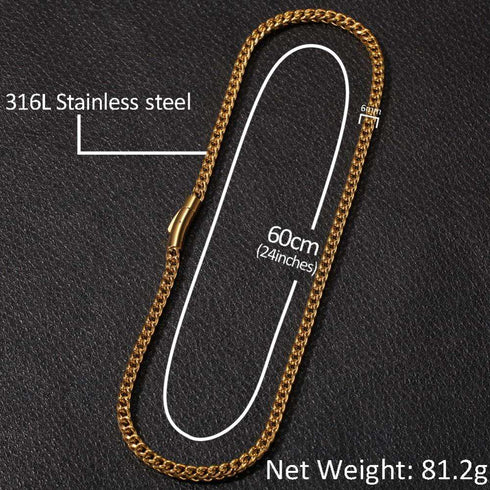 316L Stainless Steel Franco Chain Or Bracelet