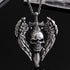 316L Stainless Steel Vintage Skull Sword Wings Pendant